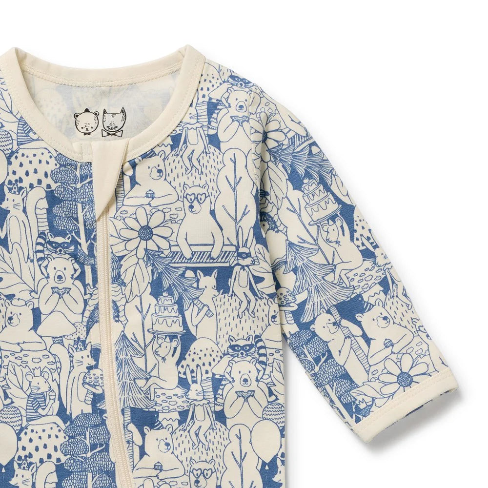 Wilson & Frenchy - Woodland Adventures Organic Zipsuit with Feet