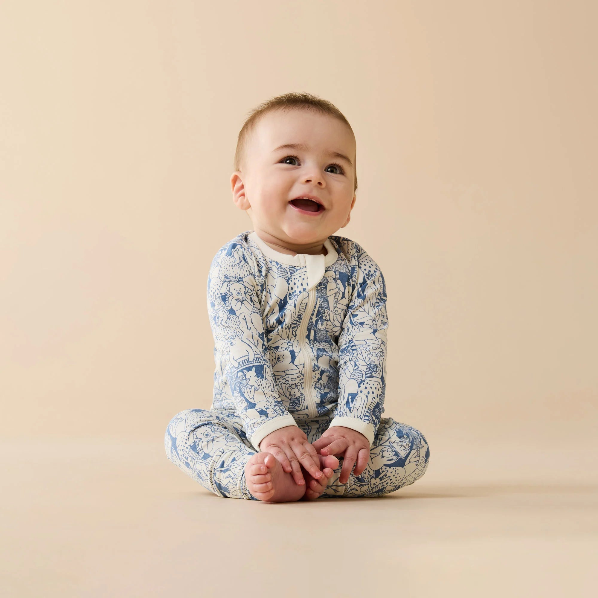 Wilson & Frenchy - Woodland Adventures Organic Zipsuit with Feet