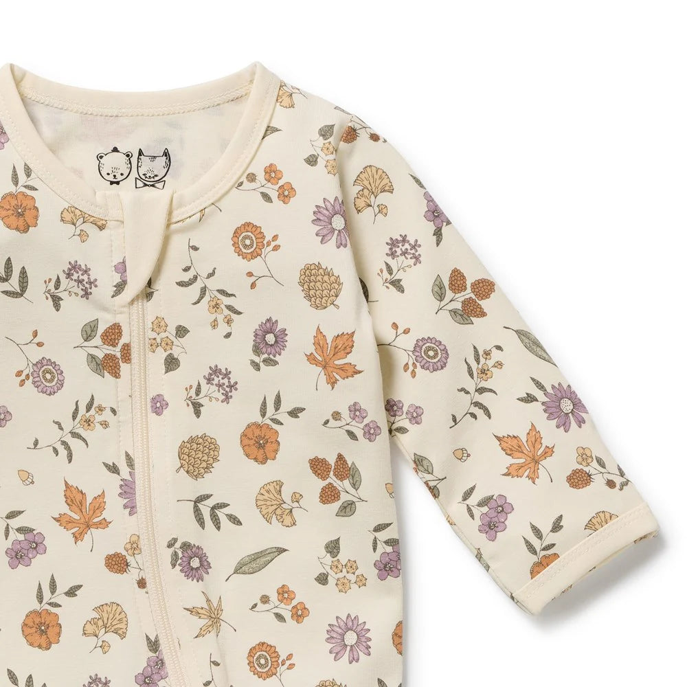 Wilson & Frenchy - Maple Glow Organic Zipsuit with Feet