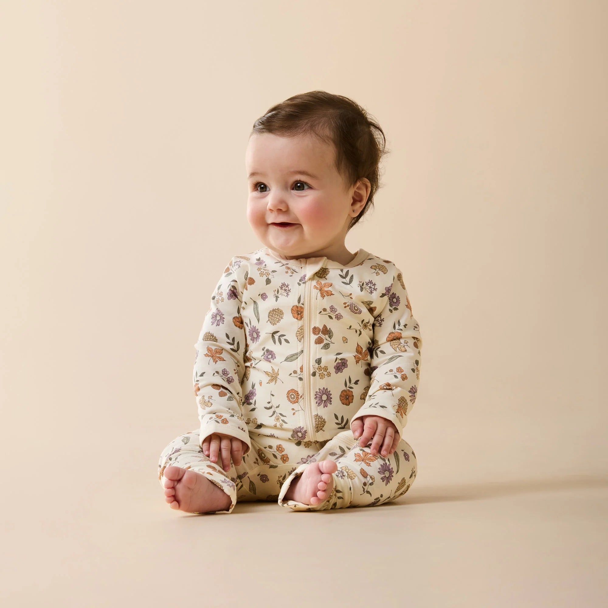 Wilson & Frenchy - Maple Glow Organic Zipsuit with Feet