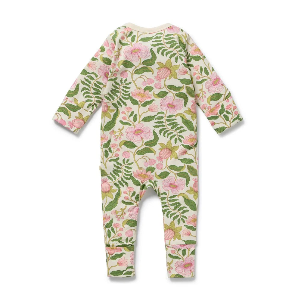 Wilson & Frenchy - Ma Fleur Organic Zipsuit with Feet