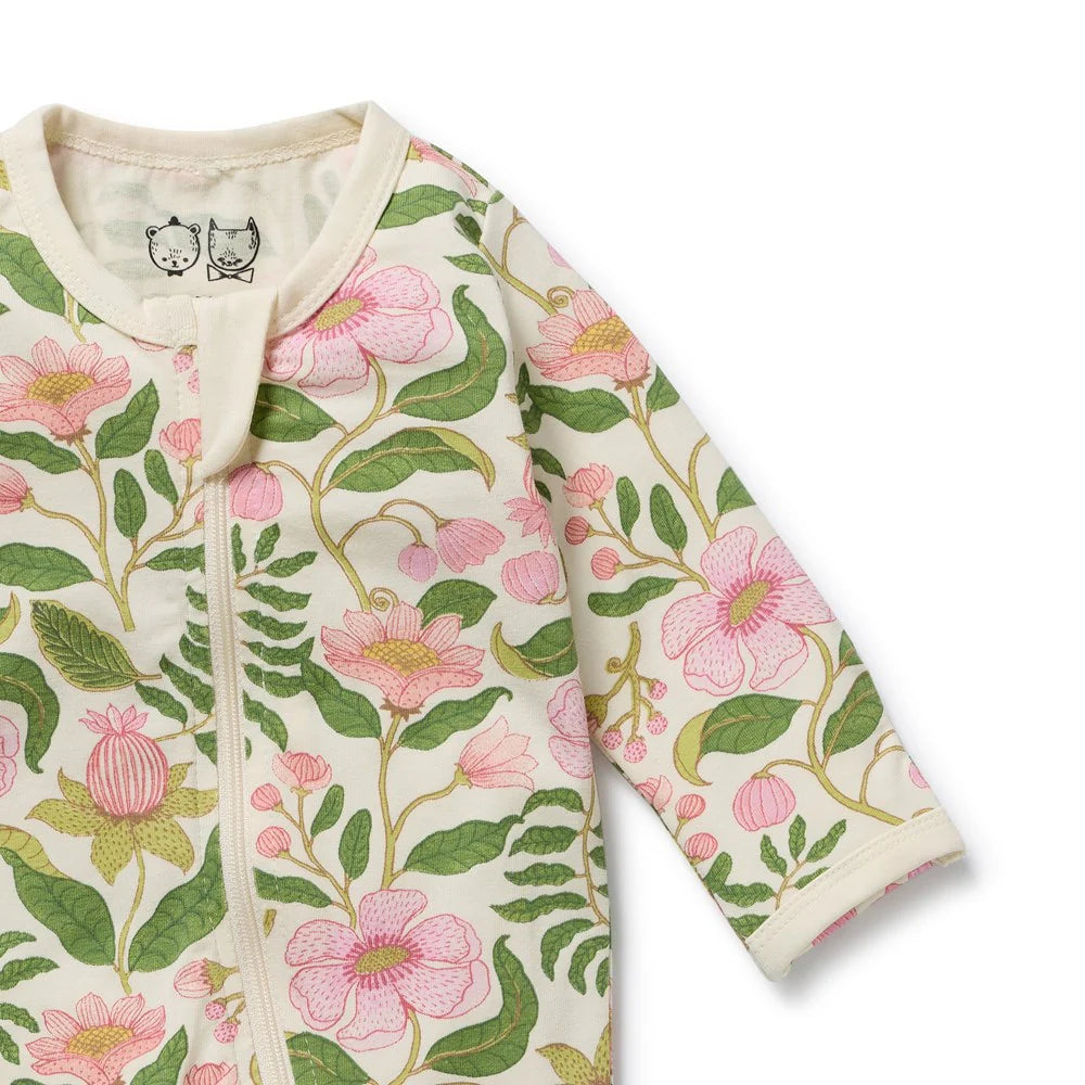 Wilson & Frenchy - Ma Fleur Organic Zipsuit with Feet