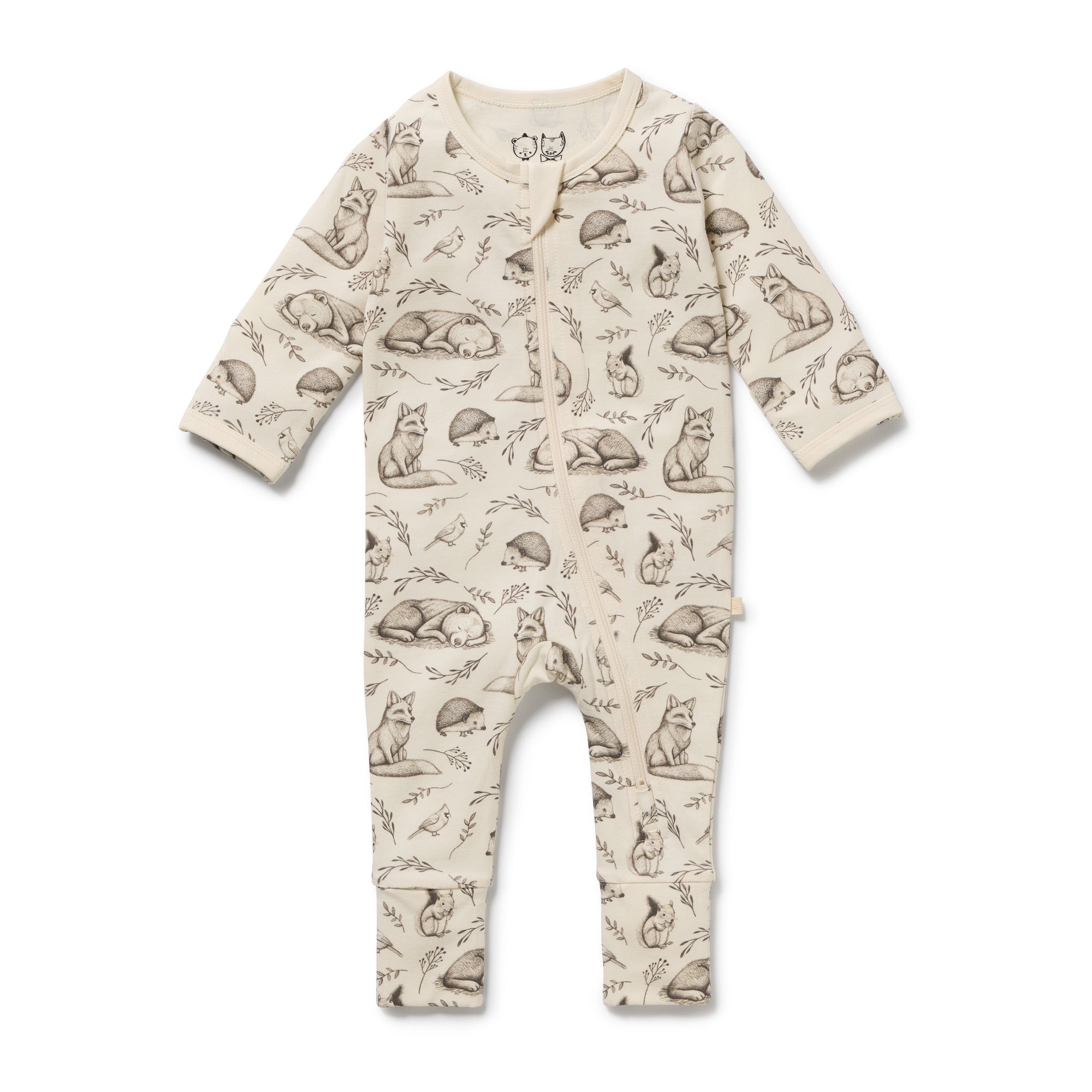 Wilson & Frenchy - Foxglove Forest Organic Zipsuit with Feet