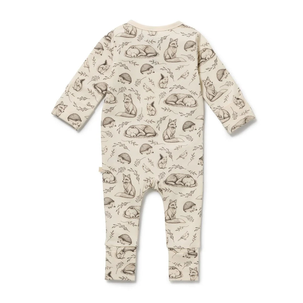 Wilson & Frenchy - Foxglove Forest Organic Zipsuit with Feet
