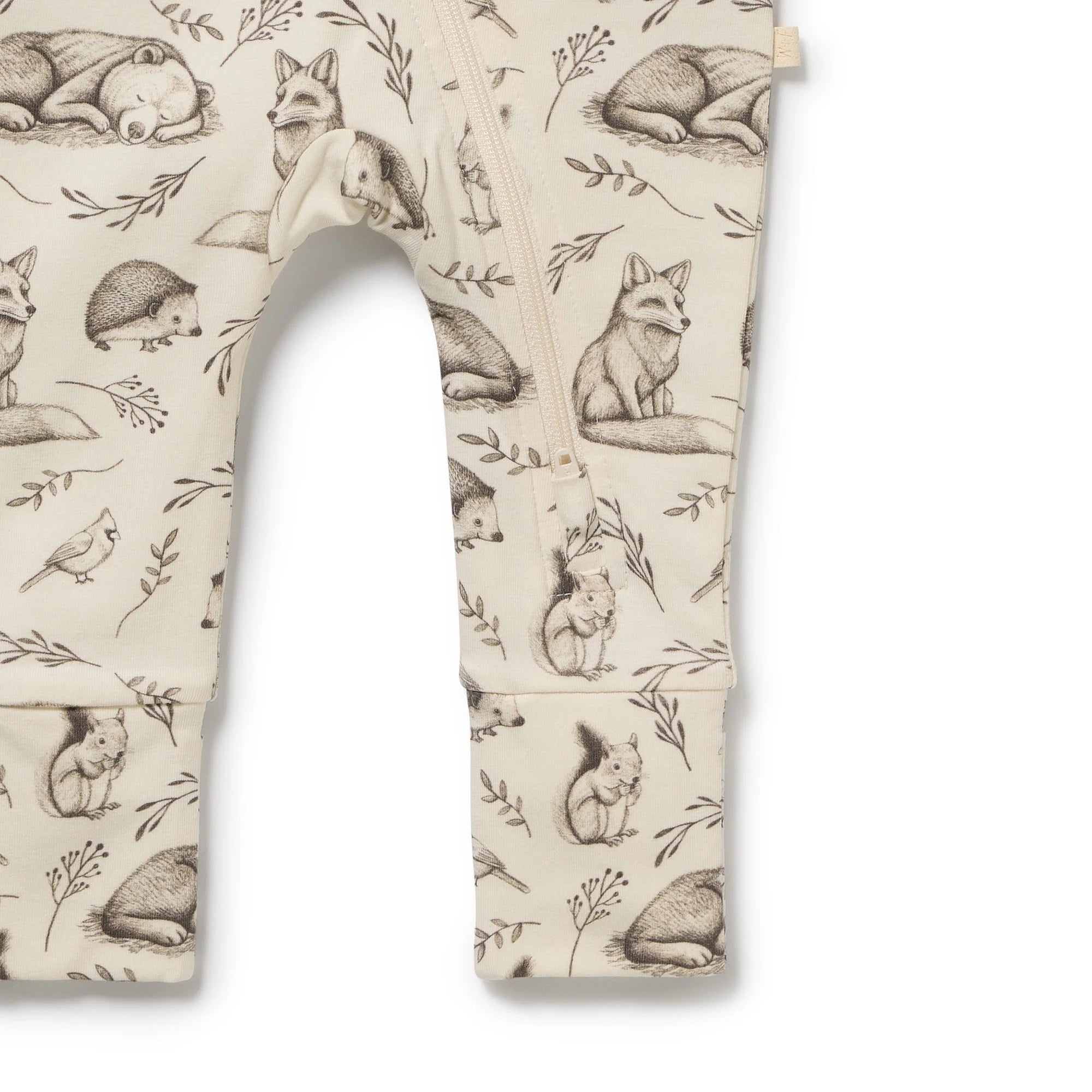 Wilson & Frenchy - Foxglove Forest Organic Zipsuit with Feet