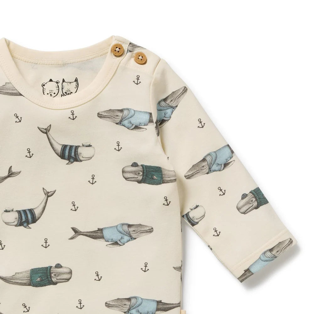 Wilson & Frenchy - Woolly Whales Organic Bodysuit
