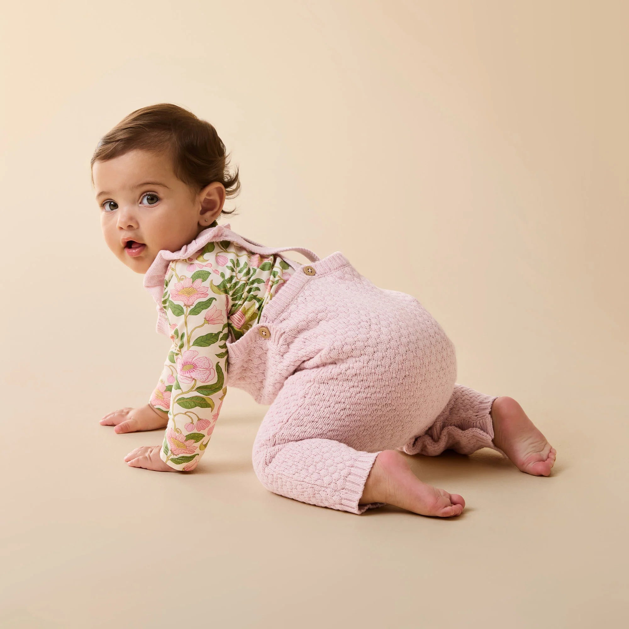 Wilson & Frenchy - Marshmellow Organic Knitted Bubble Ruffle Overall