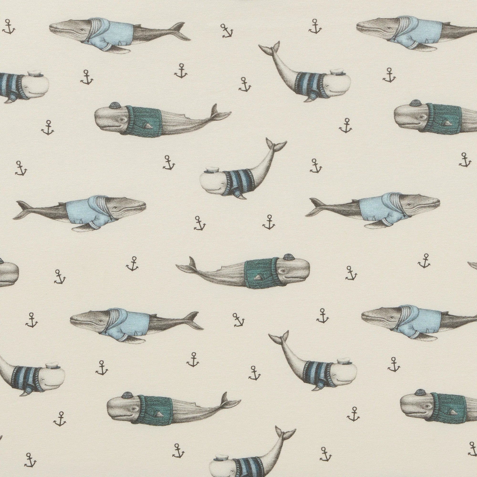 Wilson & Frenchy - Woolly Whales Organic Cot Sheet
