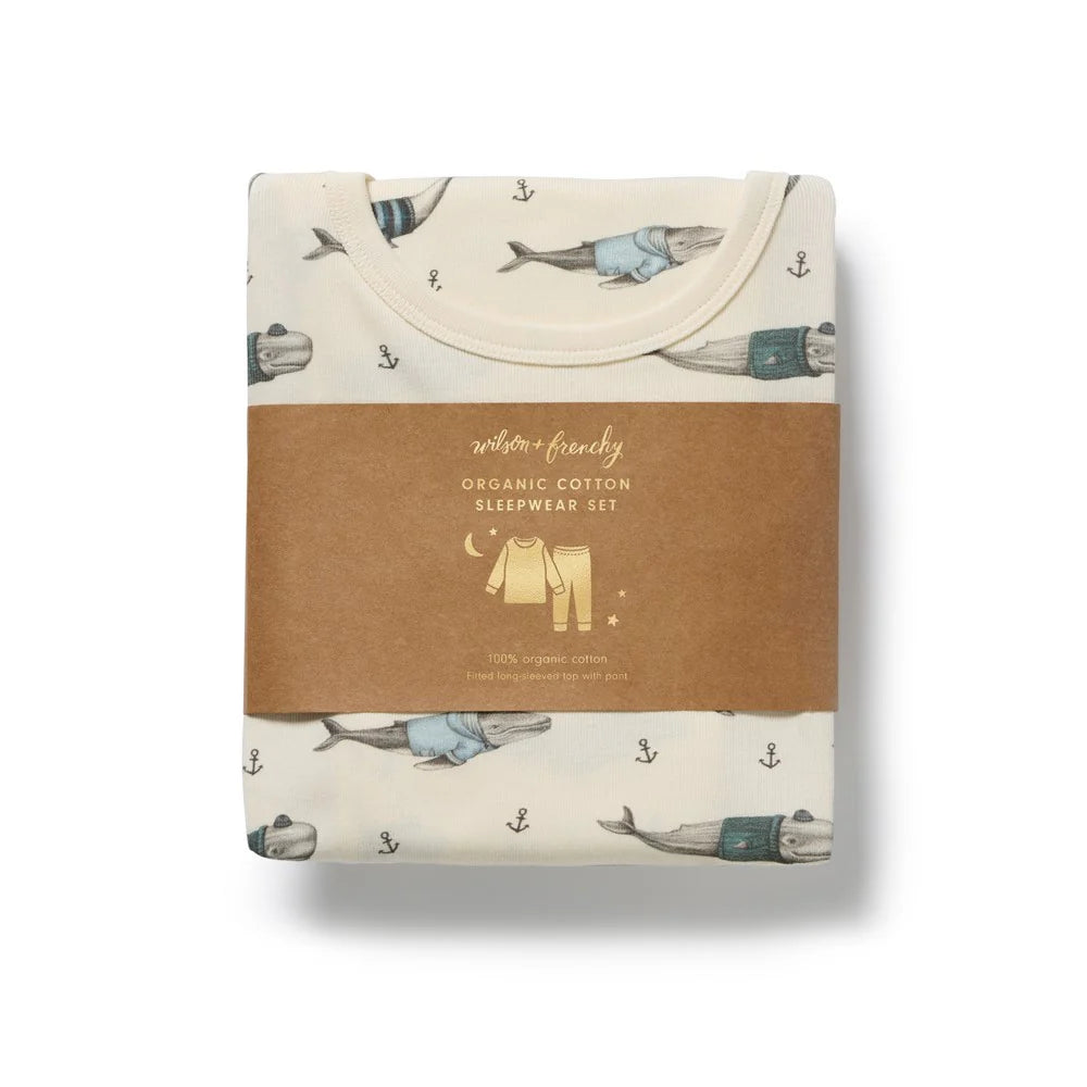 Wilson & Frenchy - Organic Long Sleeved Pyjamas - Woolly Whale