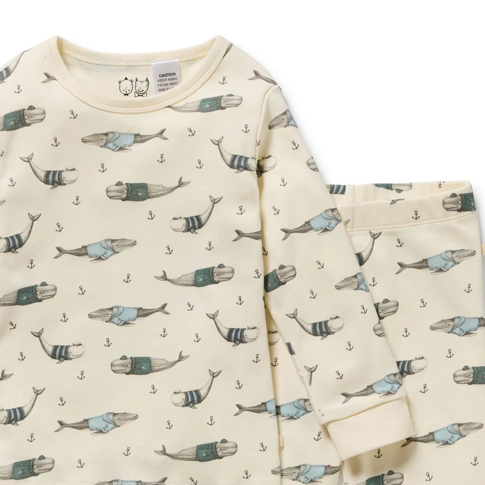 Wilson & Frenchy - Organic Long Sleeved Pyjamas - Woolly Whale