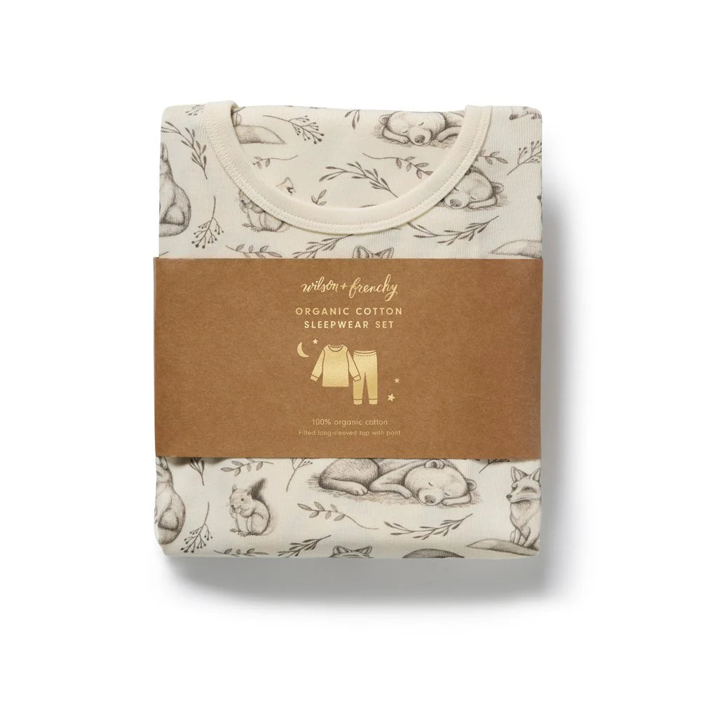 Wilson & Frenchy - Organic Long Sleeved Pyjamas - Foxglove Forest