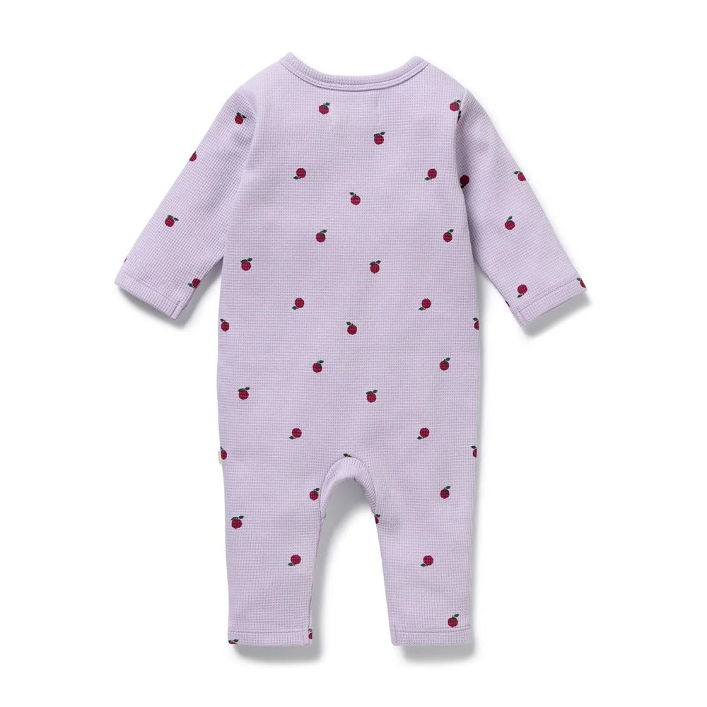 Wilson & Frenchy - Berry Plums Organic Waffle Ruffle Zipsuit