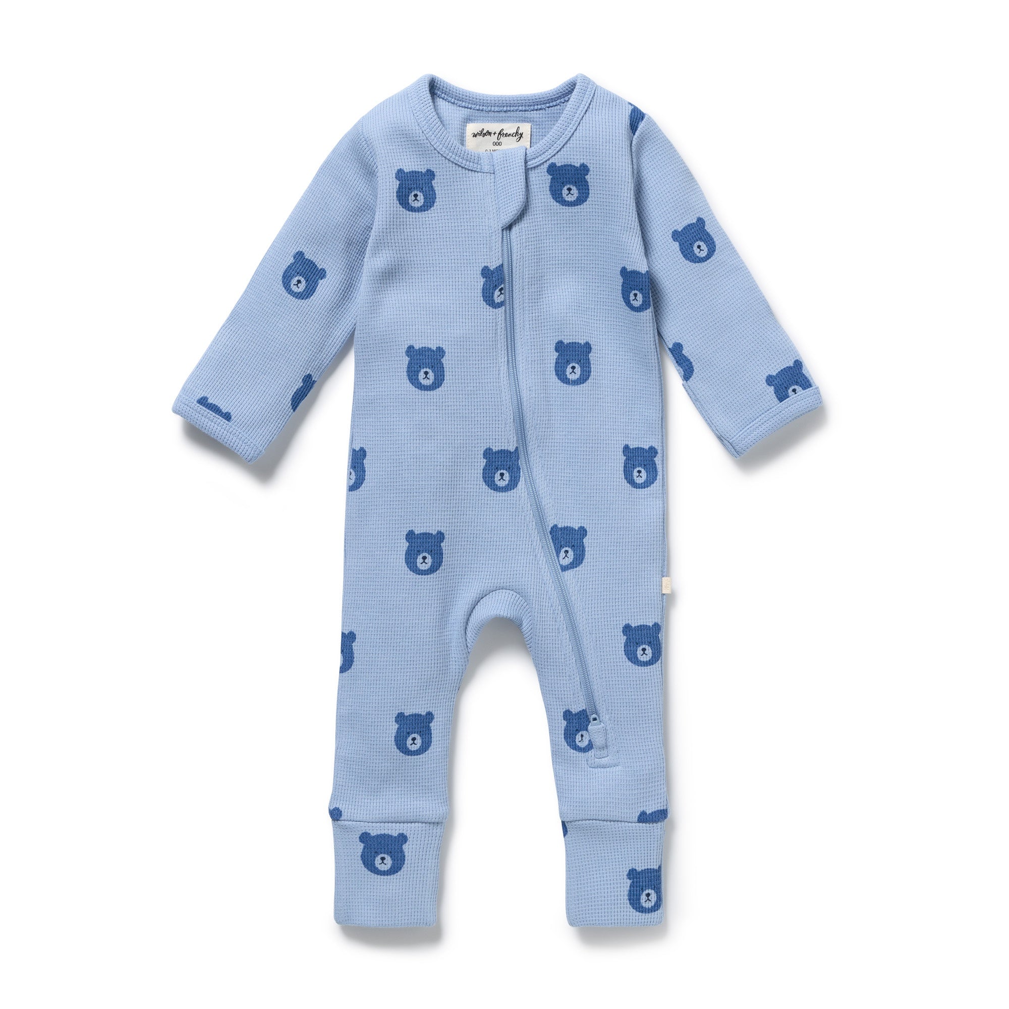Wilson & Frenchy - Bear Hugs Organic Waffle Zipsuit