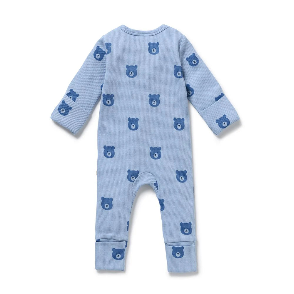 Wilson & Frenchy - Bear Hugs Organic Waffle Zipsuit