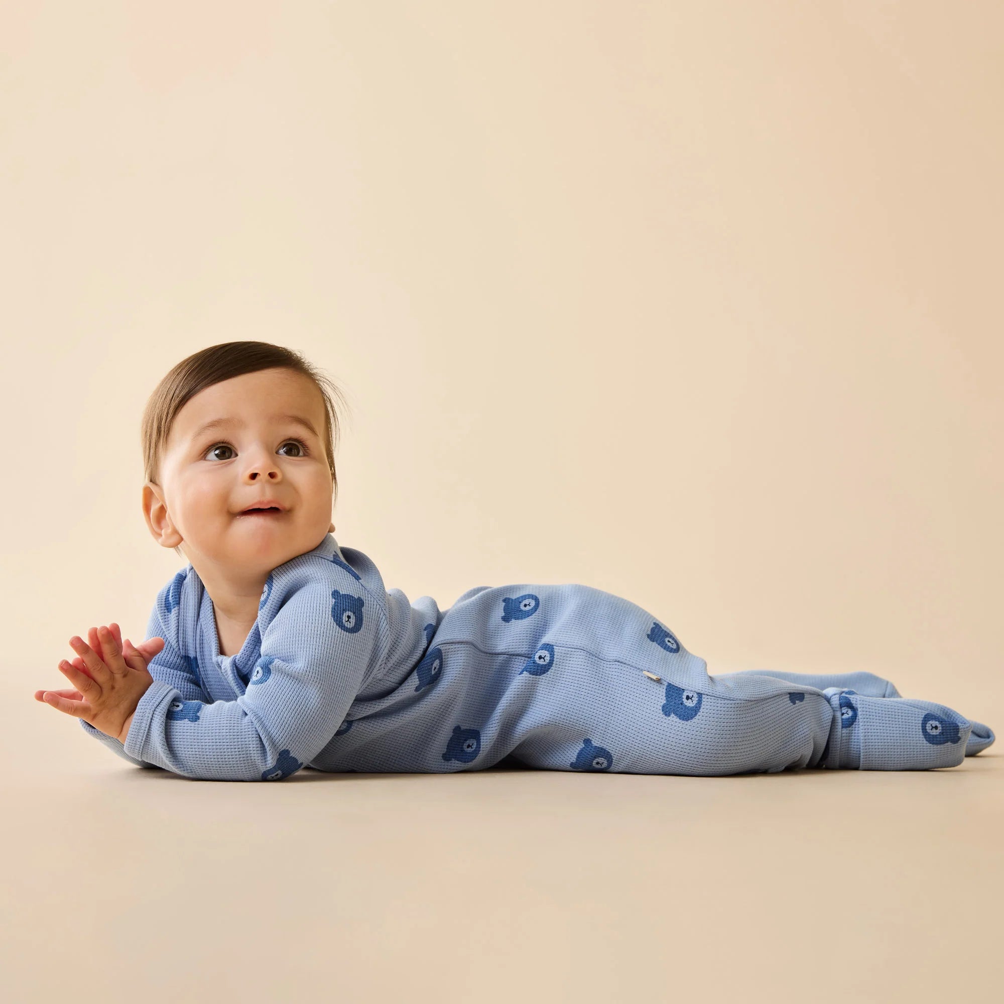 Wilson & Frenchy - Bear Hugs Organic Waffle Zipsuit
