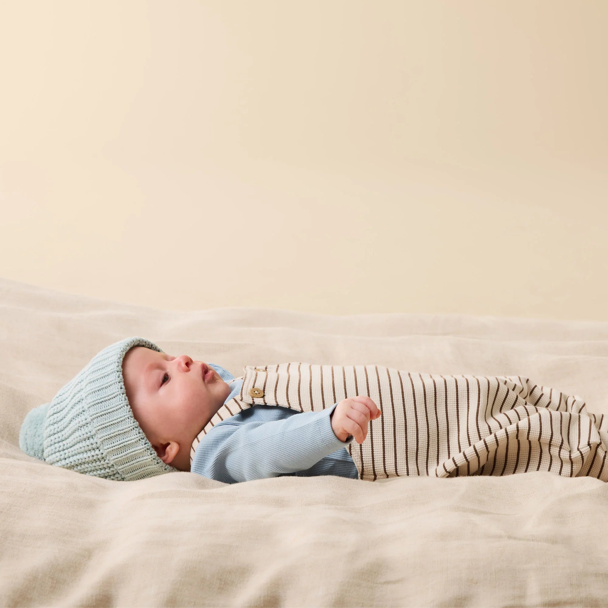 Wilson & Frenchy - Nutmeg Stripe Organic Waffle Overall
