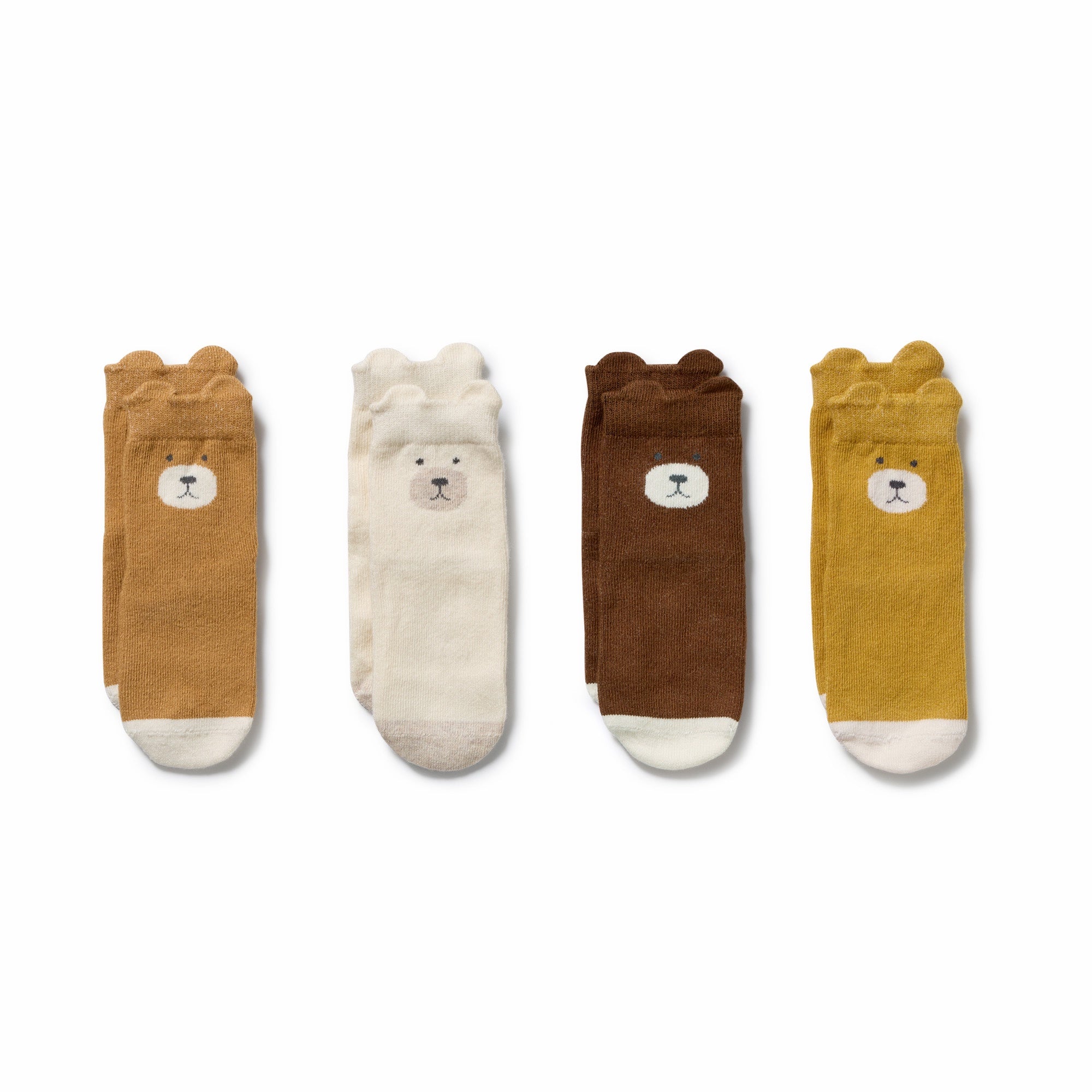 Wilson & Frenchy - Organic 4 Pack Baby Socks - Ochre, Twig, Buttermilk, Nutmeg