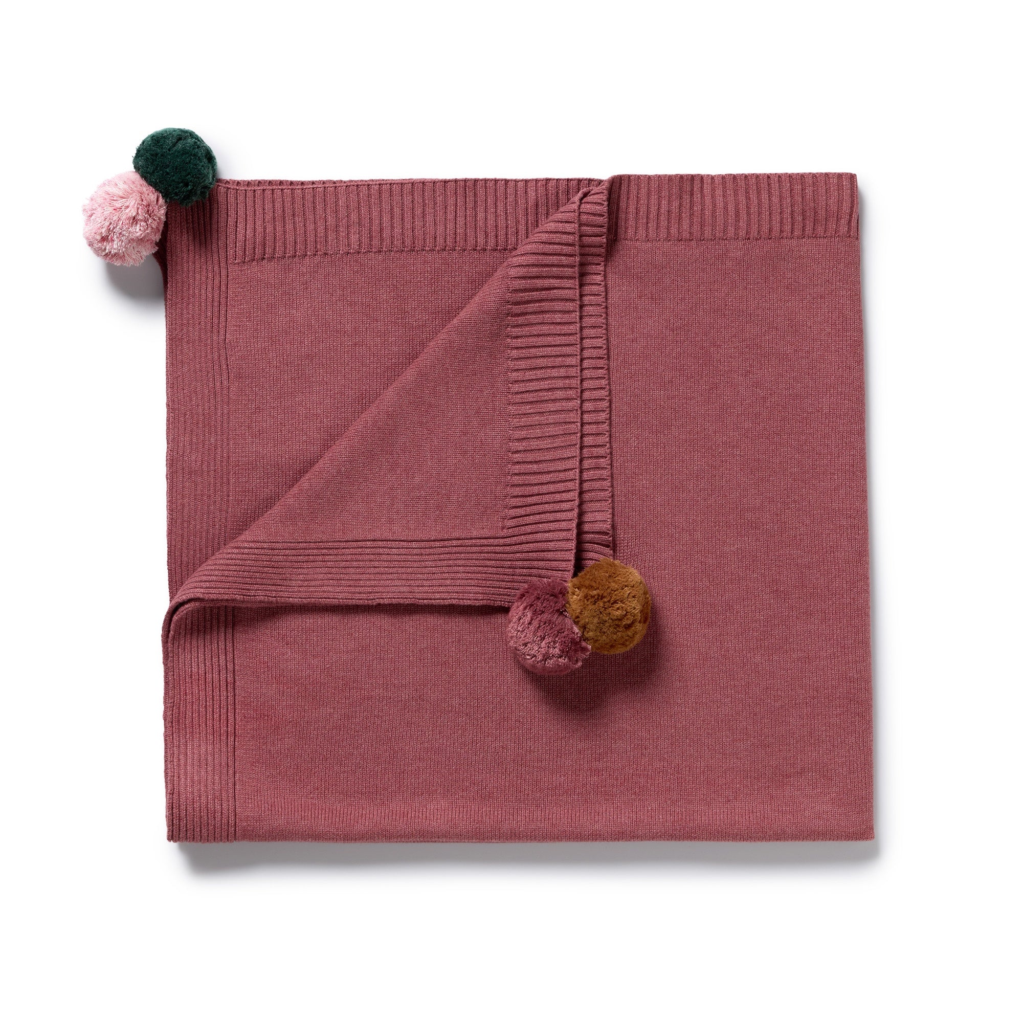 Wilson & Frenchy - Rhubarb Organic Knitted Blanket
