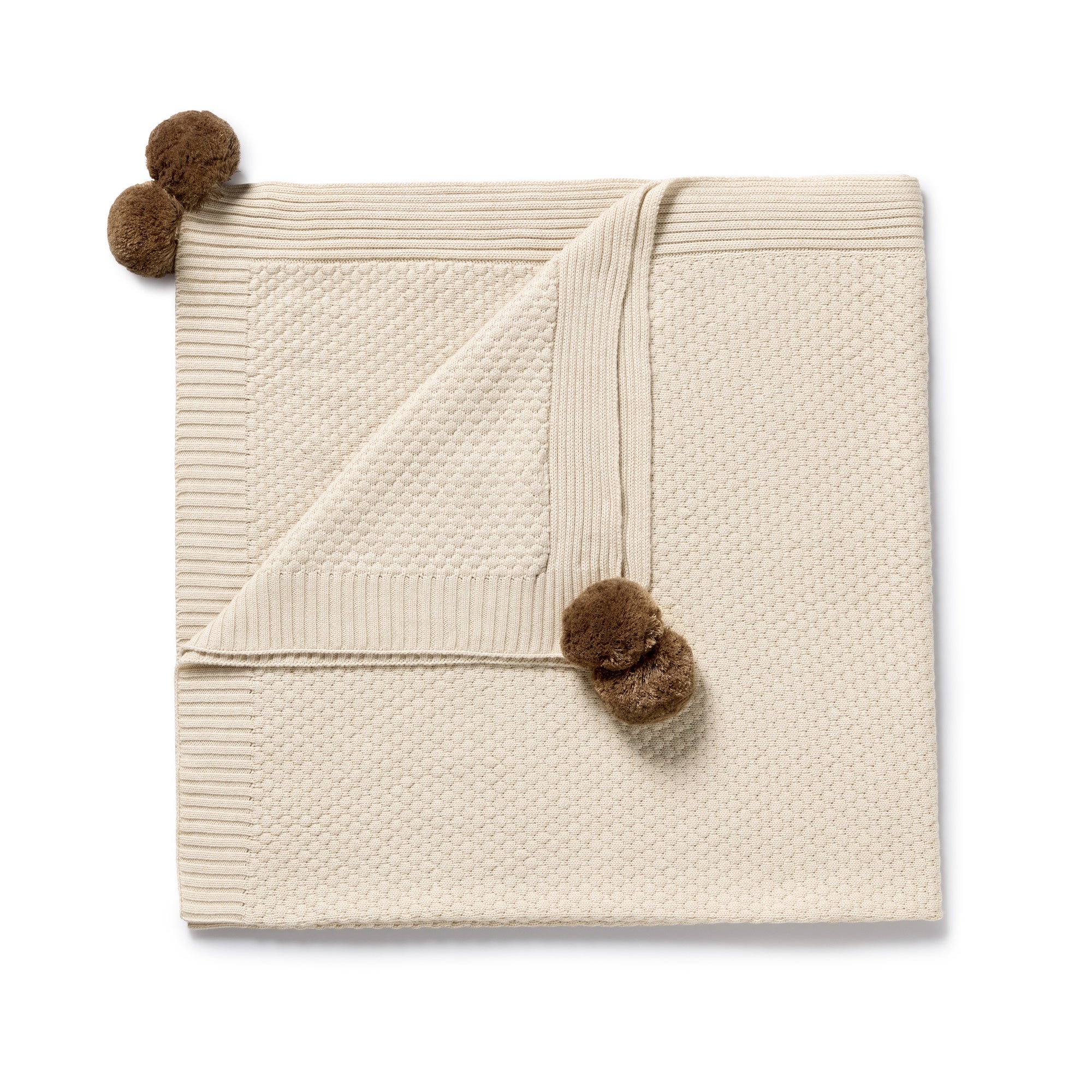 Wilson & Frenchy - Cream Organic Knitted Bubble Blanket