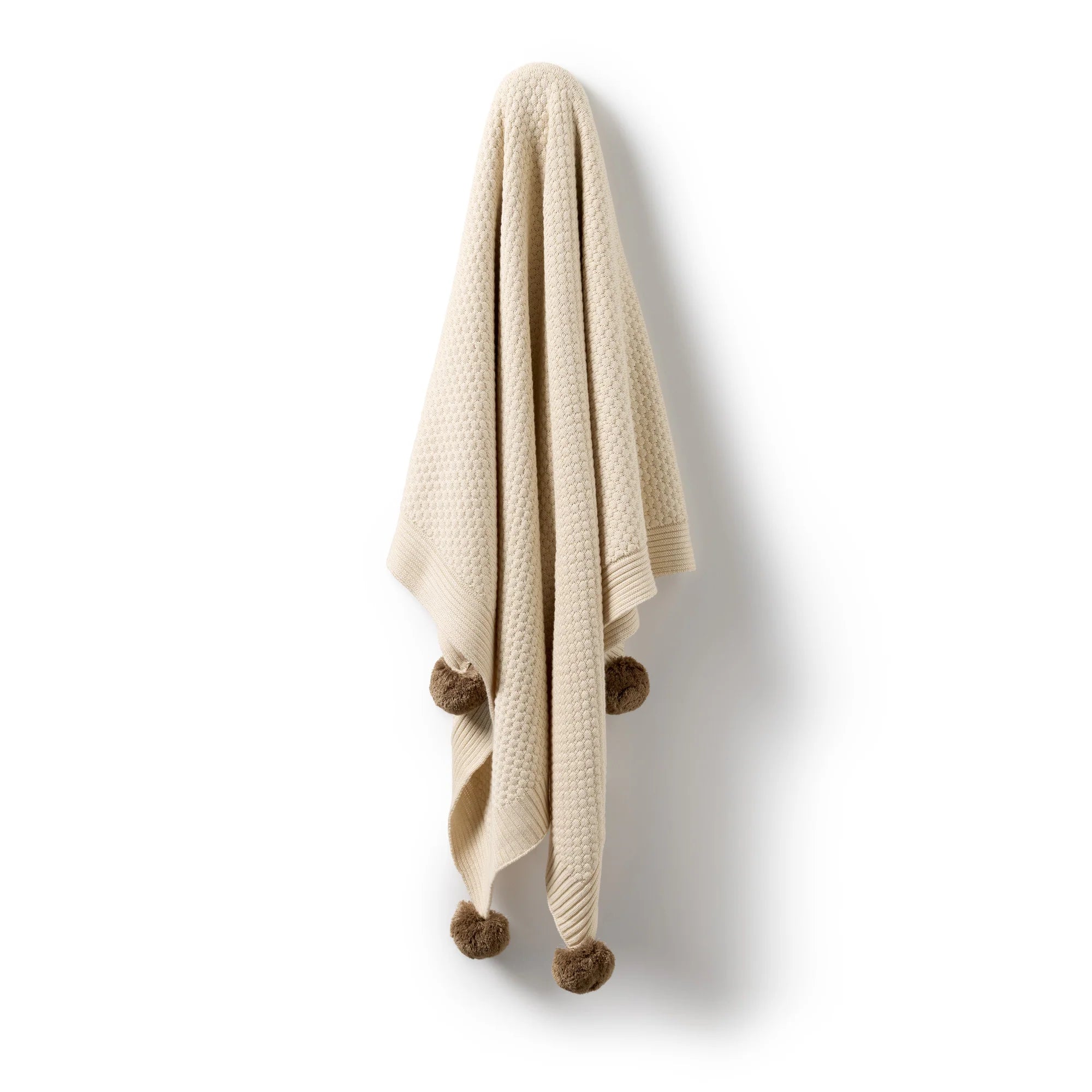 Wilson & Frenchy - Cream Organic Knitted Bubble Blanket