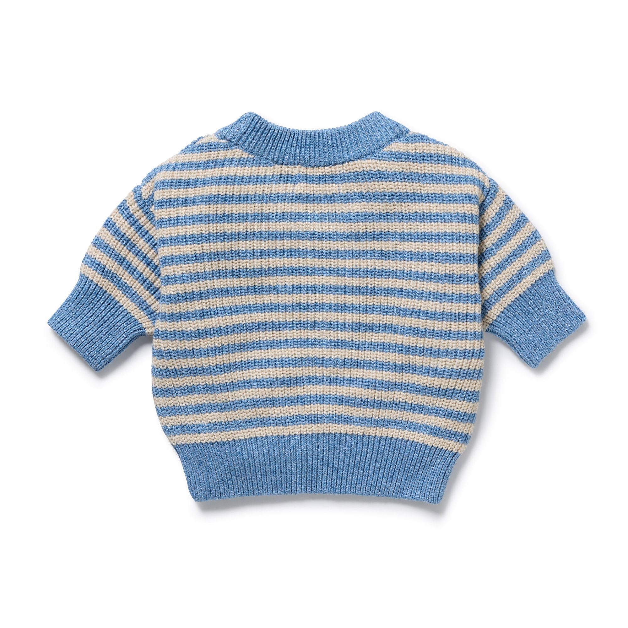 Wilson & Frenchy - Frosted Blue Organic Knitted Stripe Jumper