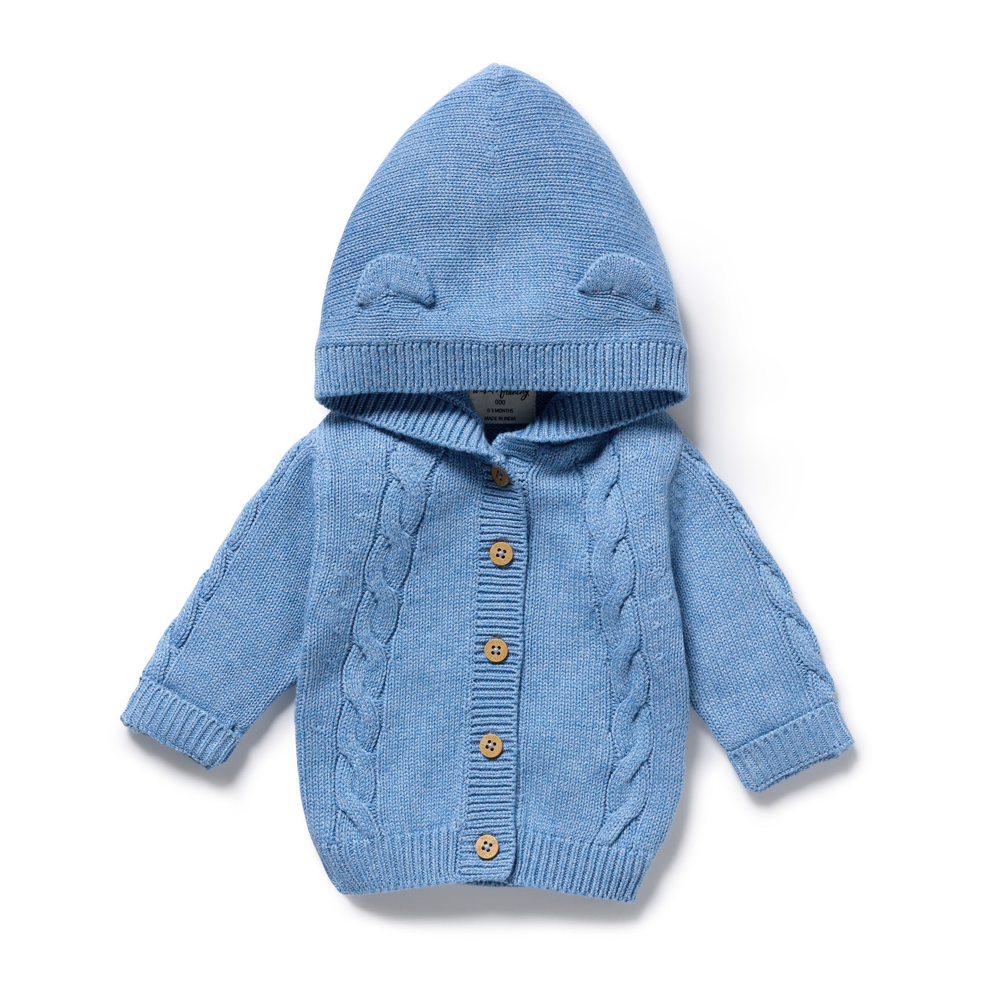 Wilson & Frenchy - Frosted Blue Organic Knitted Cable Jacket