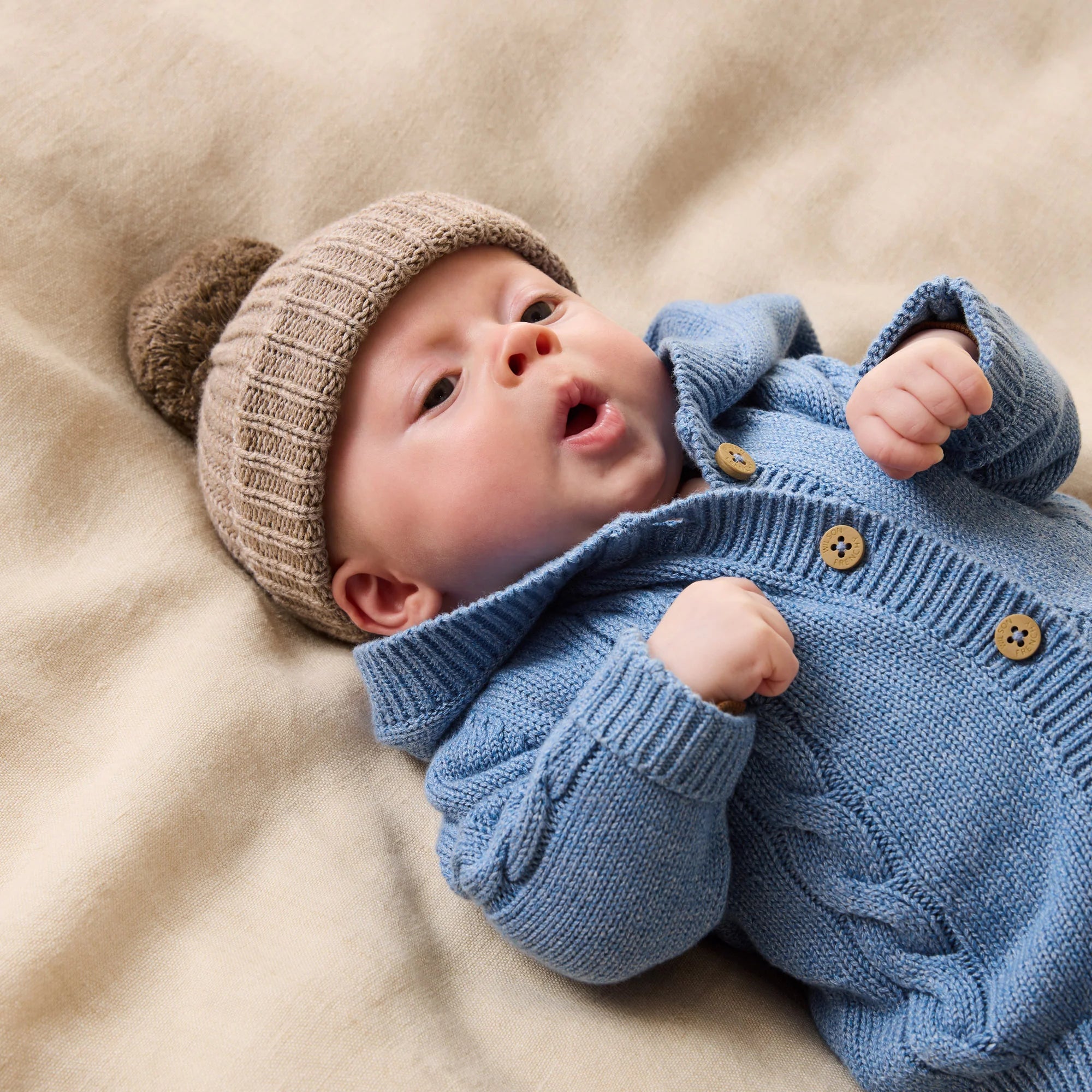 Wilson & Frenchy - Frosted Blue Organic Knitted Cable Jacket