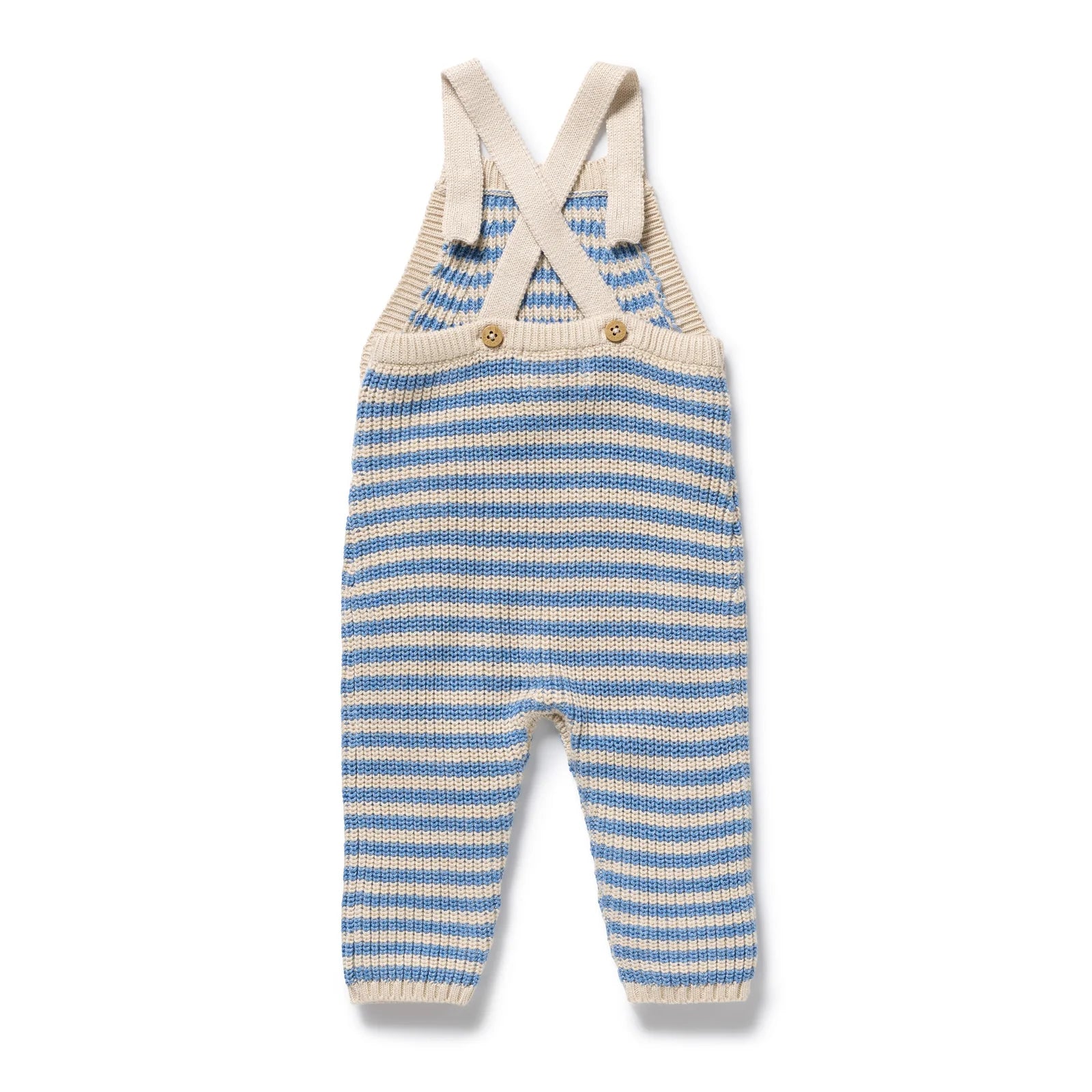 Wilson & Frenchy - Frosted Blue Organic Stripe Knitted Overall