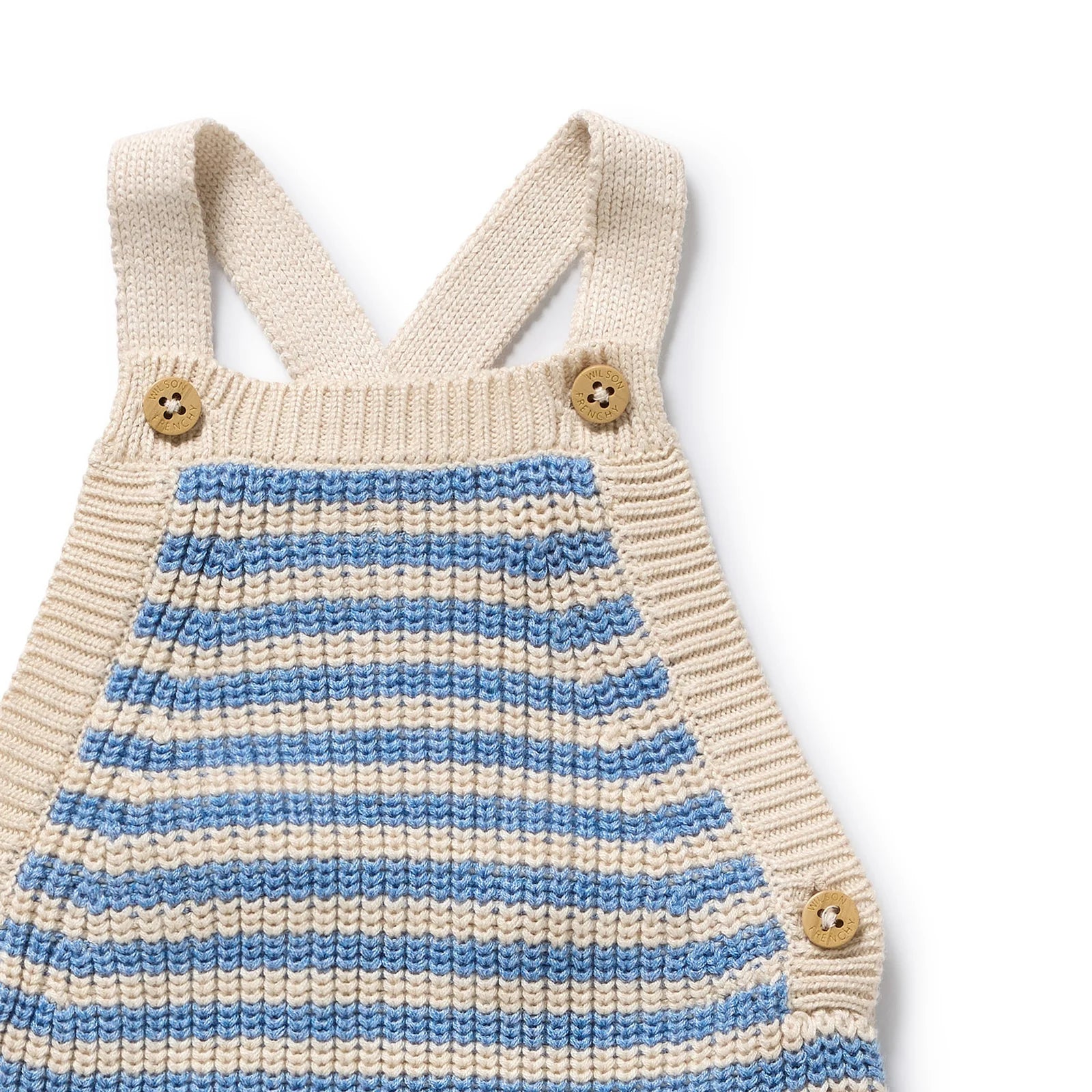 Wilson & Frenchy - Frosted Blue Organic Stripe Knitted Overall