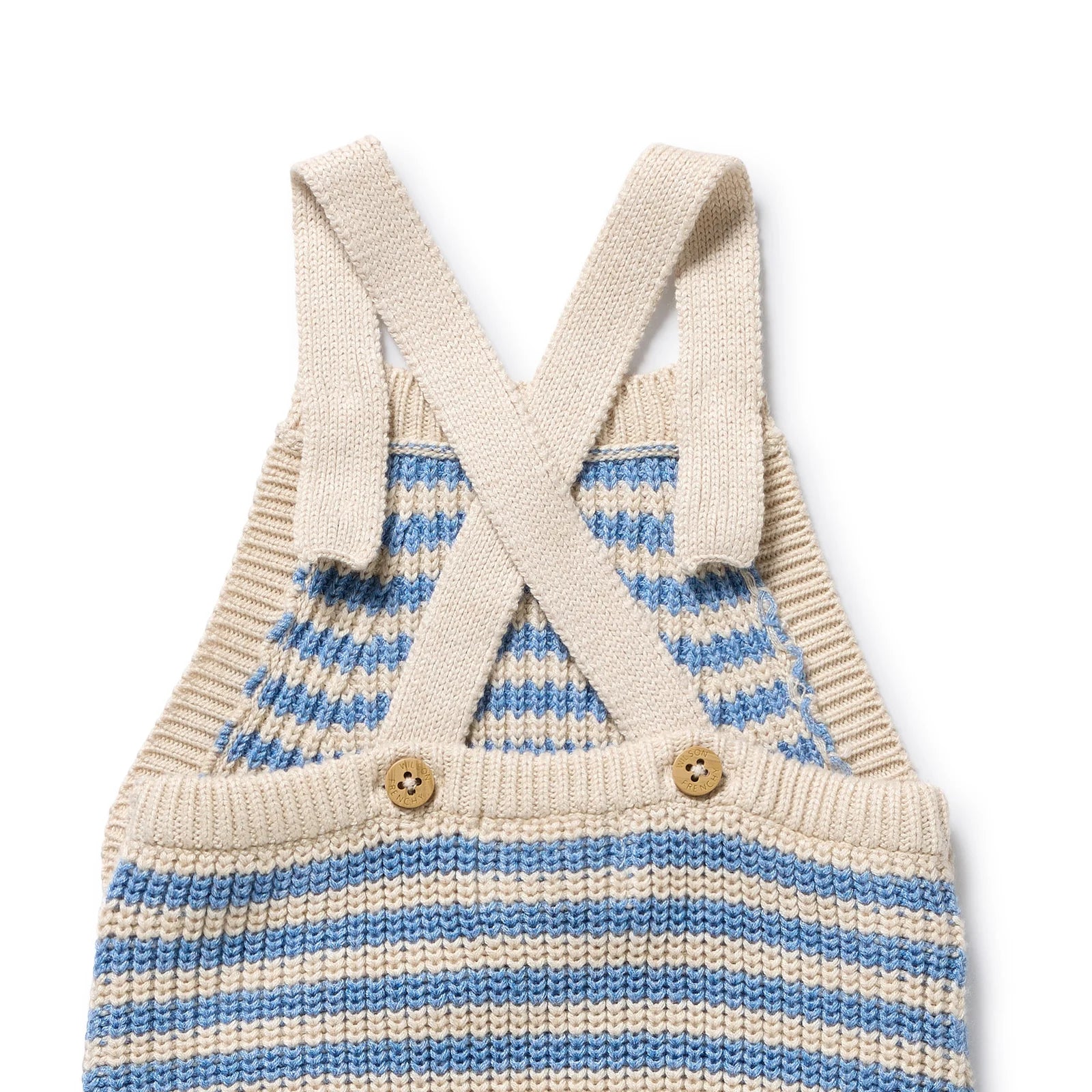 Wilson & Frenchy - Frosted Blue Organic Stripe Knitted Overall