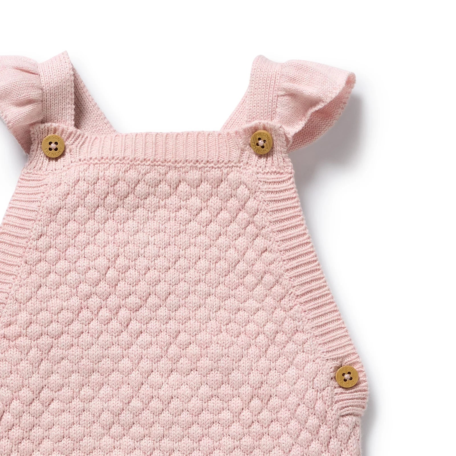 Wilson & Frenchy - Marshmellow Organic Knitted Bubble Ruffle Overall