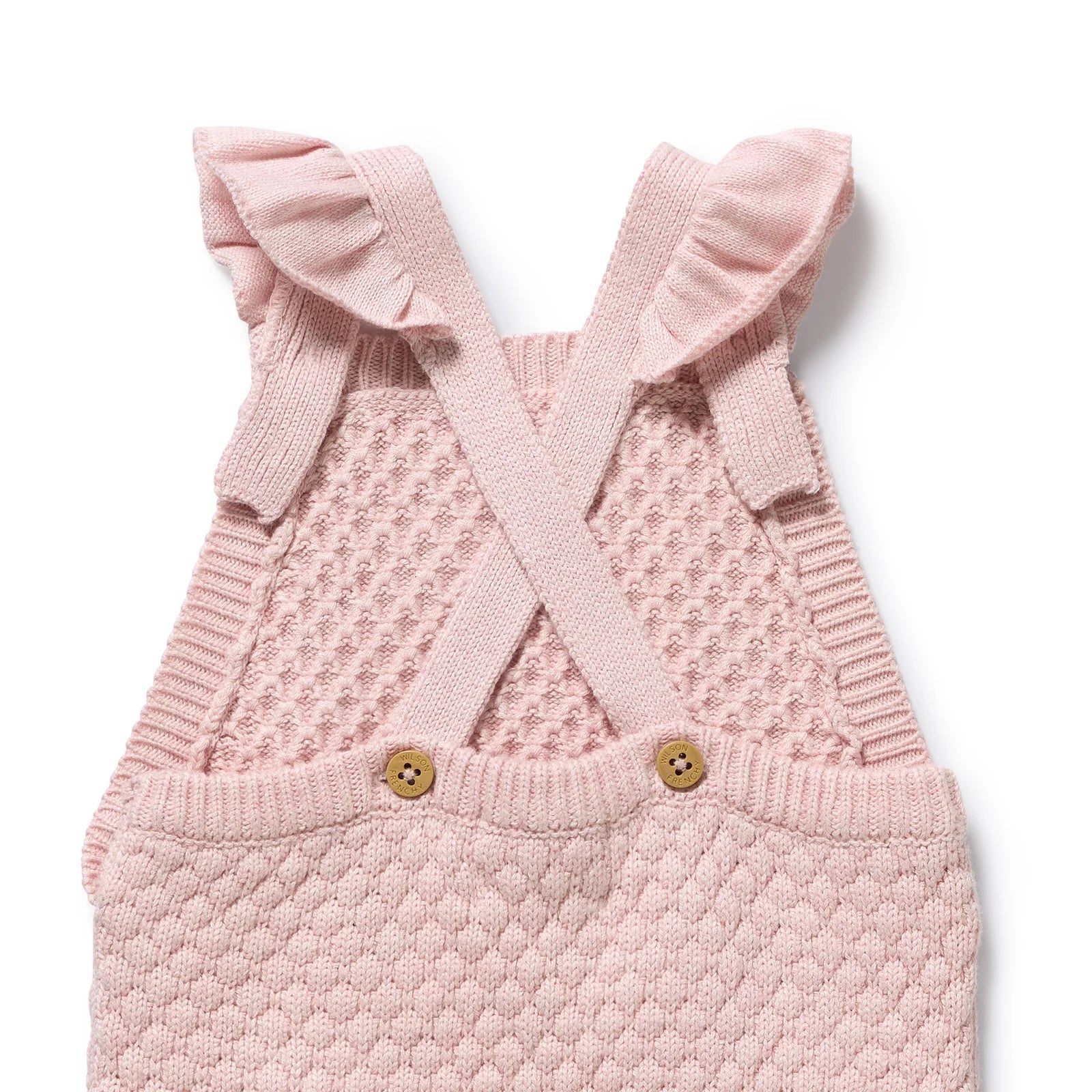 Wilson & Frenchy - Marshmellow Organic Knitted Bubble Ruffle Overall