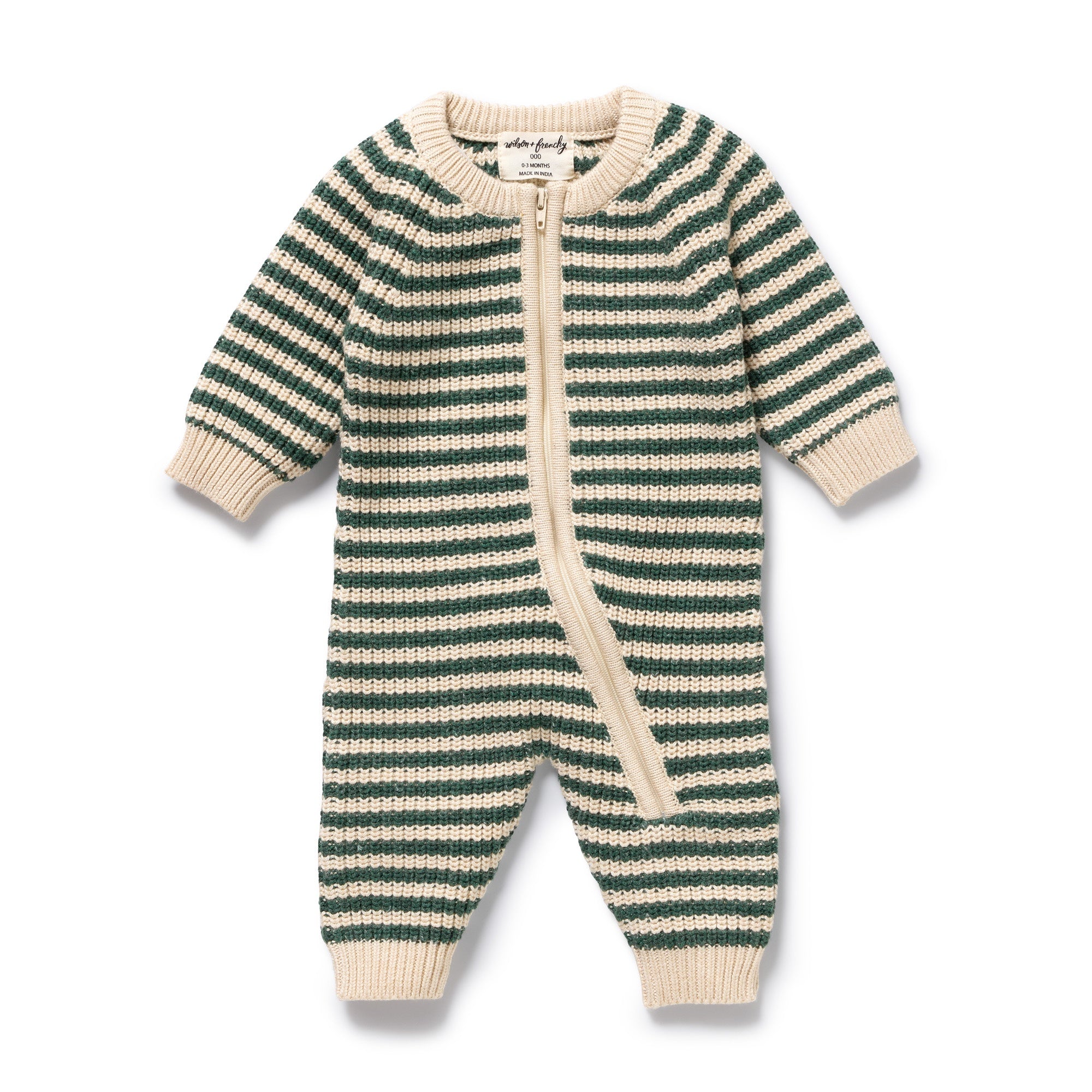 Wilson & Frenchy - Clover Organic Knitted Stripe Growsuit