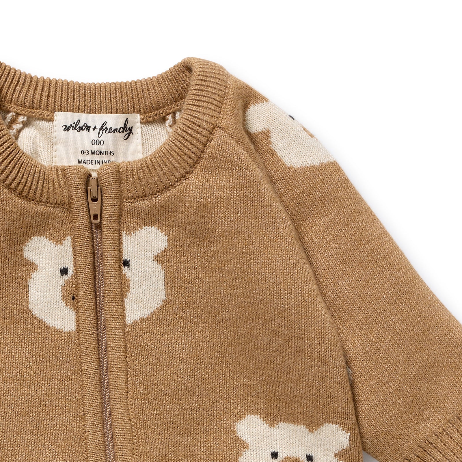 Wilson & Frenchy - Beary Cute Organic Knitted Jacquard Growsuit