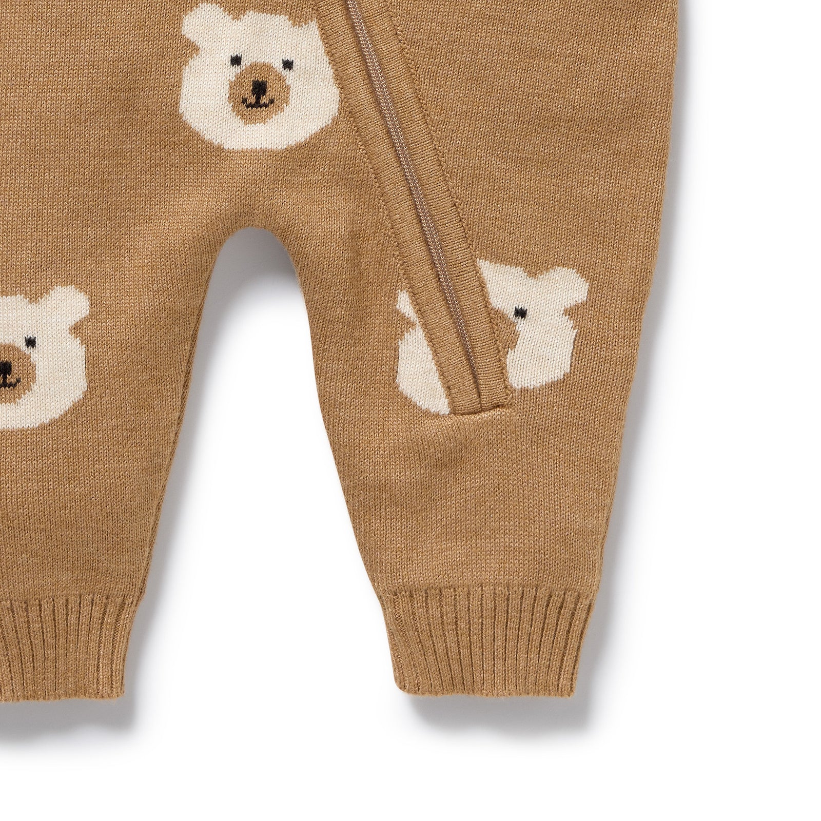 Wilson & Frenchy - Beary Cute Organic Knitted Jacquard Growsuit