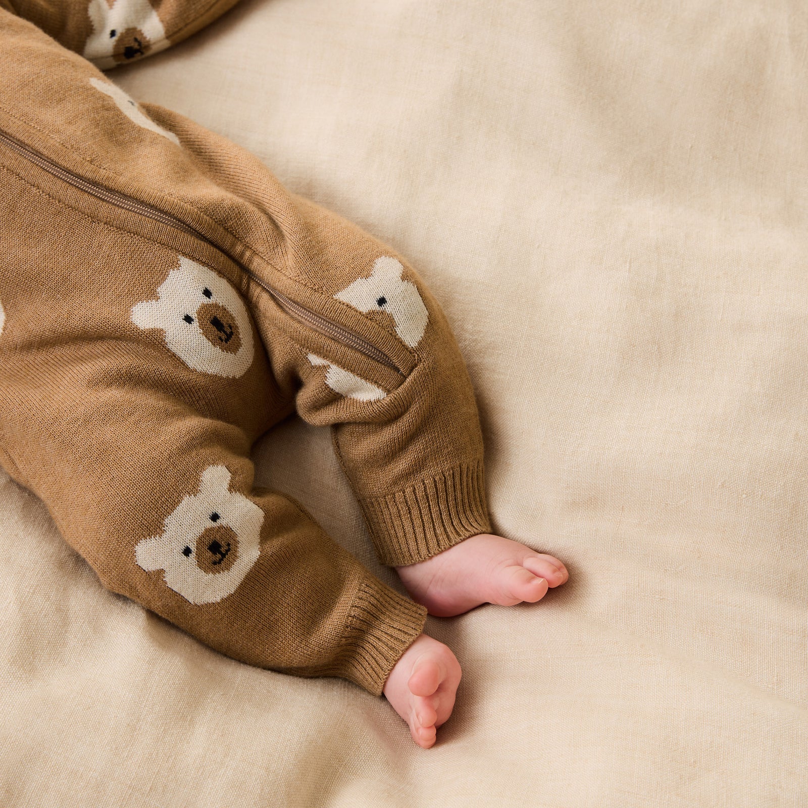 Wilson & Frenchy - Beary Cute Organic Knitted Jacquard Growsuit