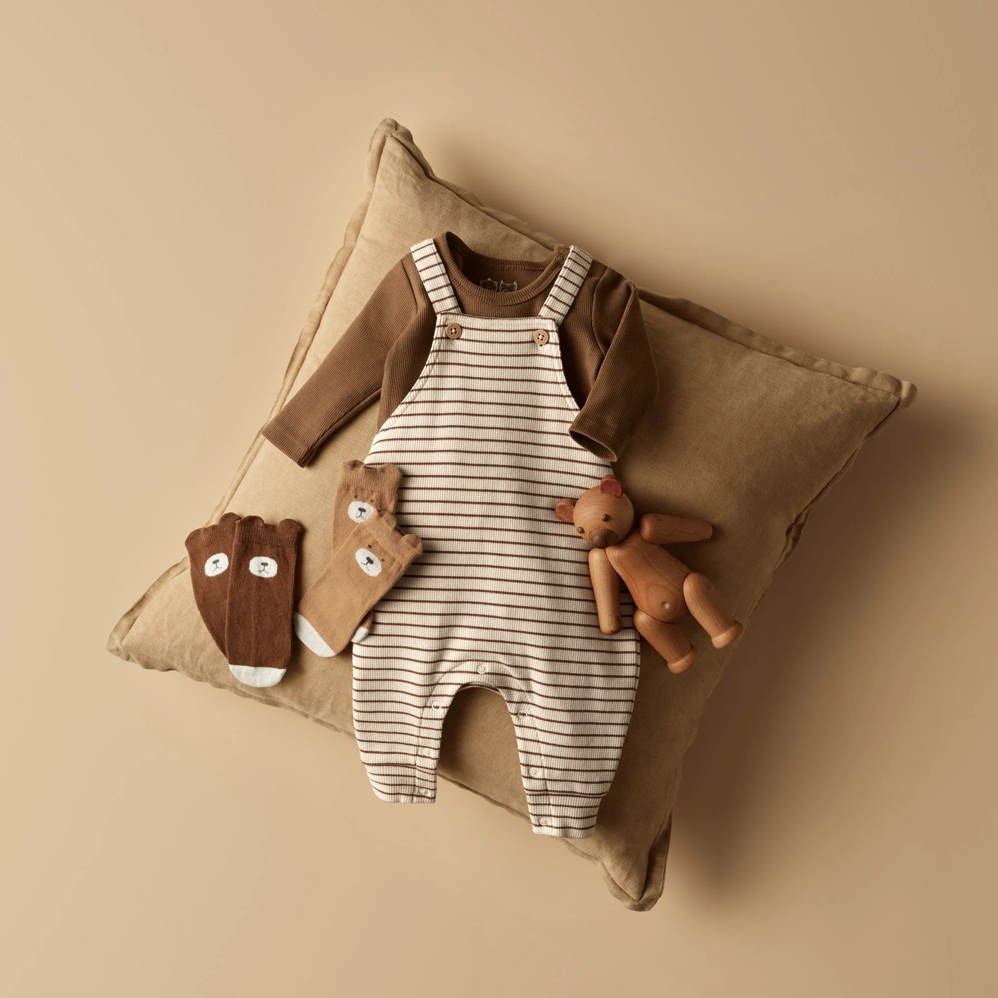 Wilson & Frenchy - Nutmeg Stripe Organic Waffle Overall