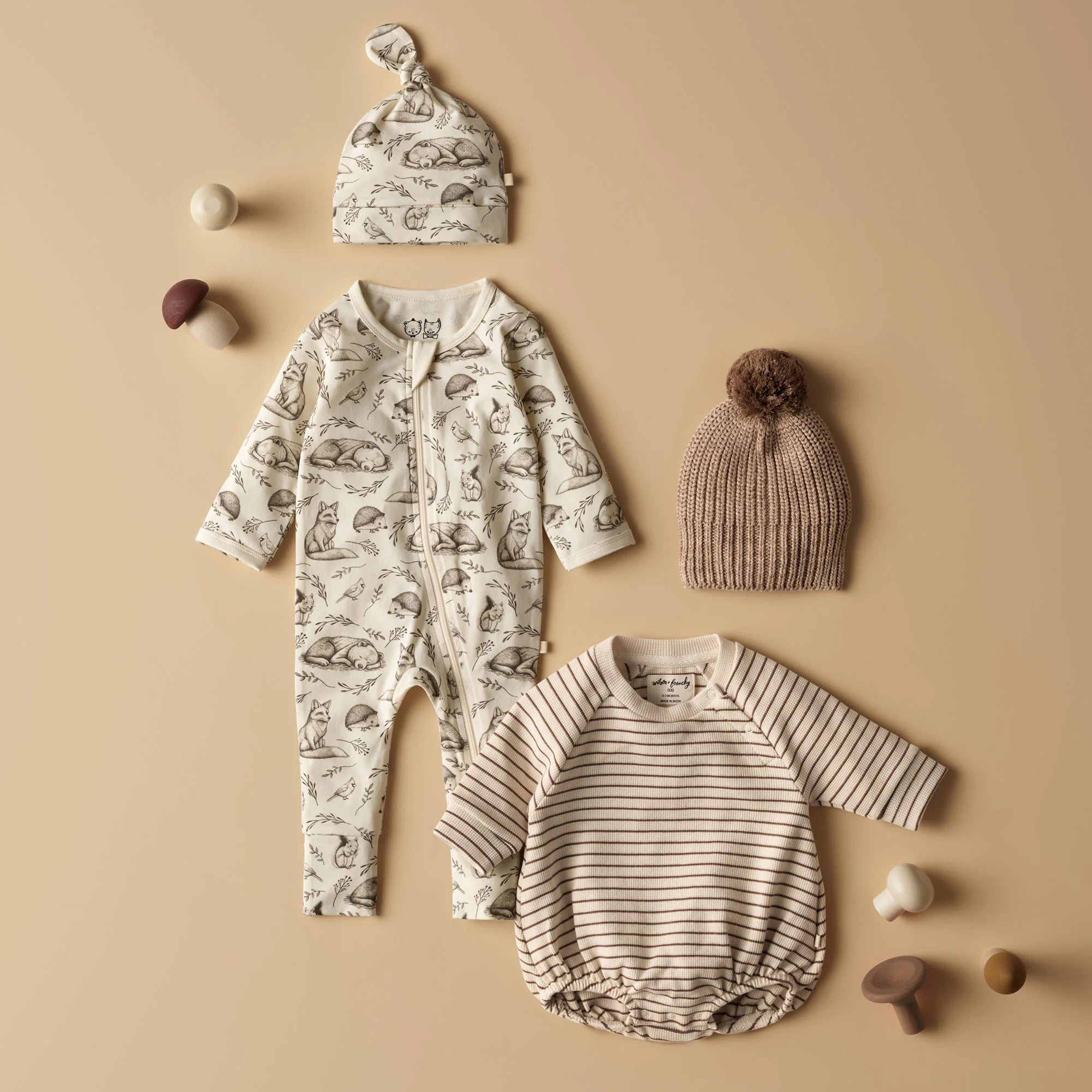 Wilson & Frenchy - Foxglove Forest Organic Zipsuit with Feet