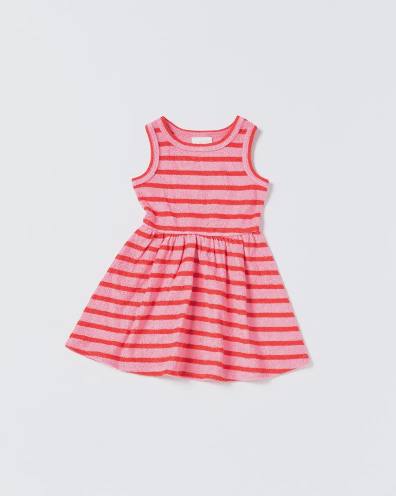 Walnut Melbourne - Wren Dress - Terry Stripe Pink