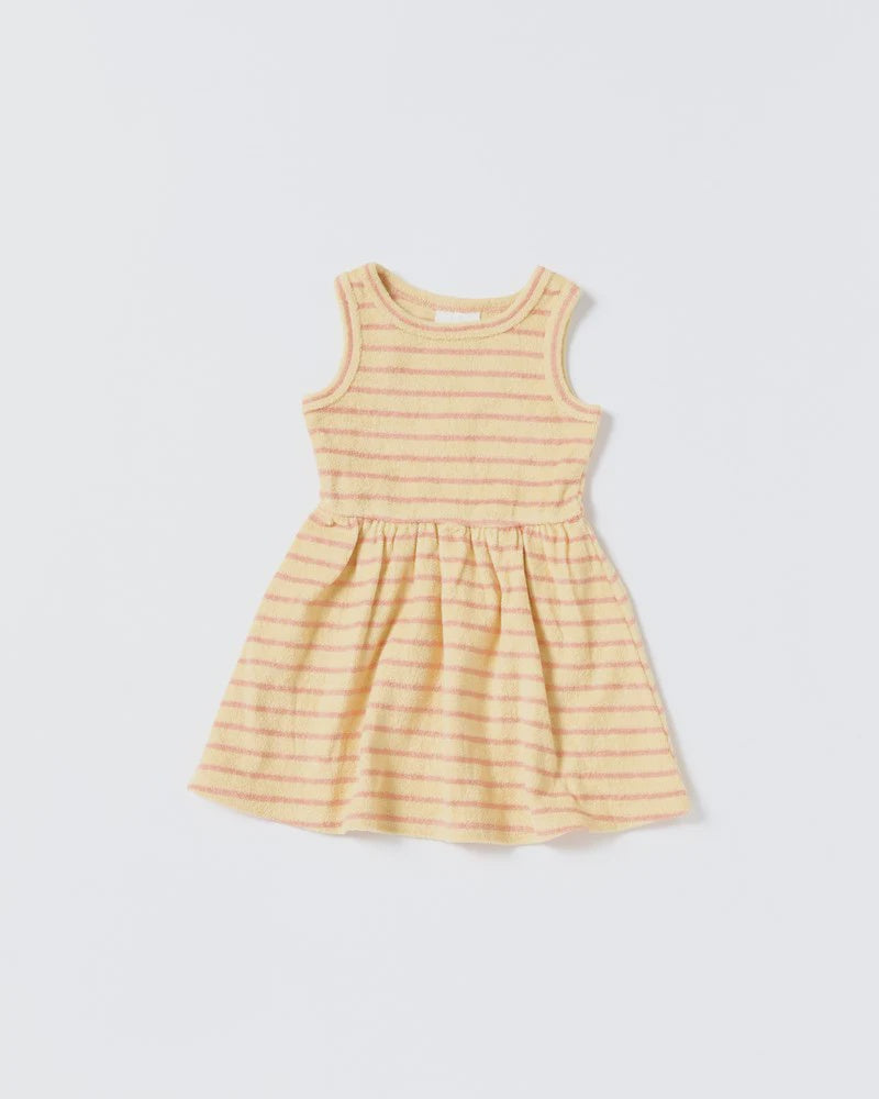 Walnut Melbourne - Wren Dress - Terry Stripe Yellow
