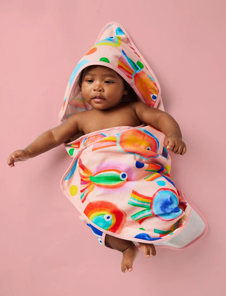 Halcyon Nights - Baby Hooded Towel Fancy Fins