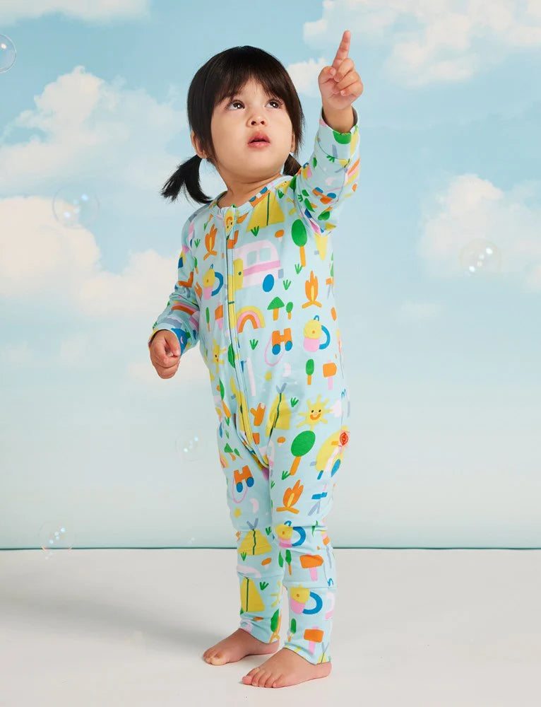 Halcyon Nights - Happy Campers Long Sleeve Romper