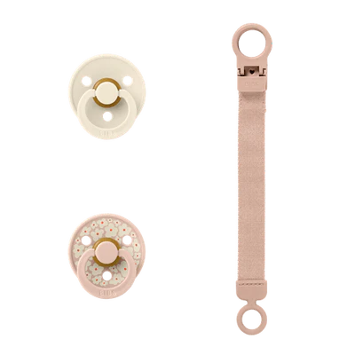 BIBS - Colour Dummy & Loop Clip Gift Set - Blush