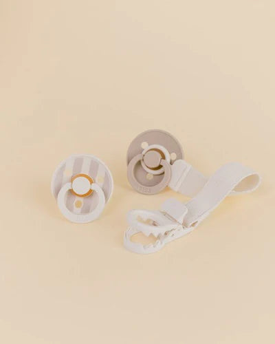 BIBS - Colour Dummy & Loop Clip Gift Set - Ivory