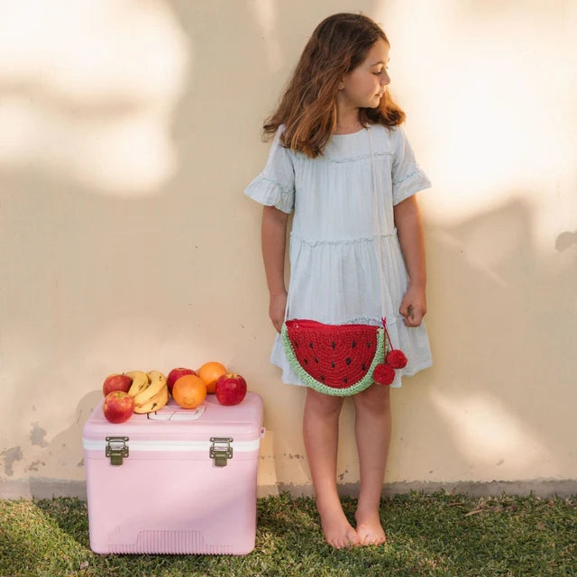 Acorn - Watermelon Pom Pom Straw Bag