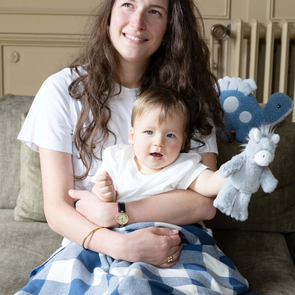 Nana Huchy - Gingham Baby Blanket - Blue