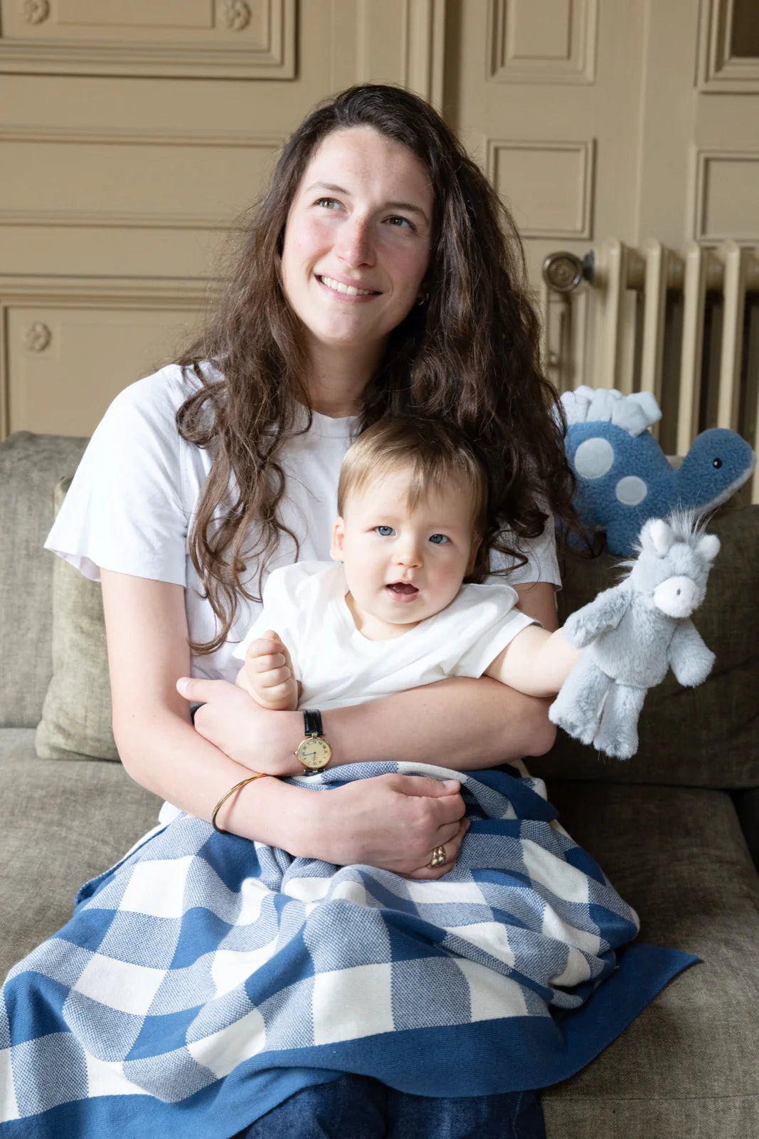 Nana Huchy - Gingham Baby Blanket - Blue