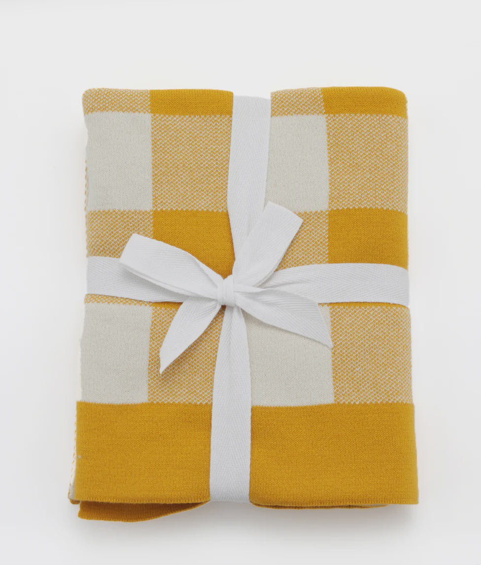 Nana Huchy - Gingham Baby Blanket - Mustard