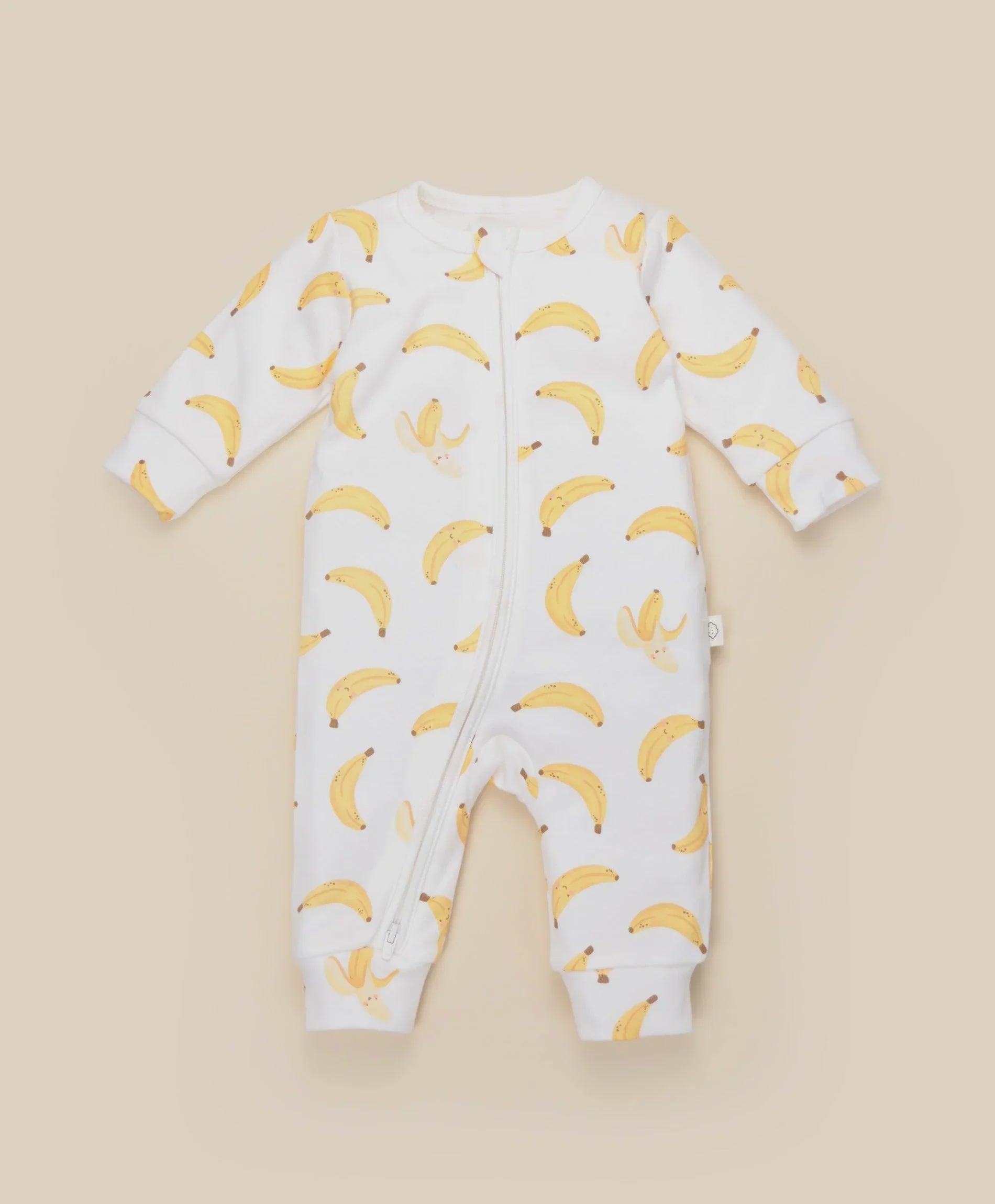 Lummi in Colour - Organic Cotton Zip Growsuit - Bananas