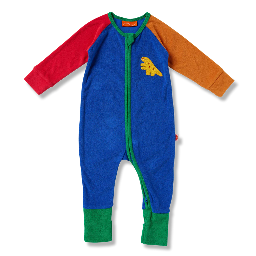 Halcyon Nights - Dino Days Terry Long Sleeve Romper